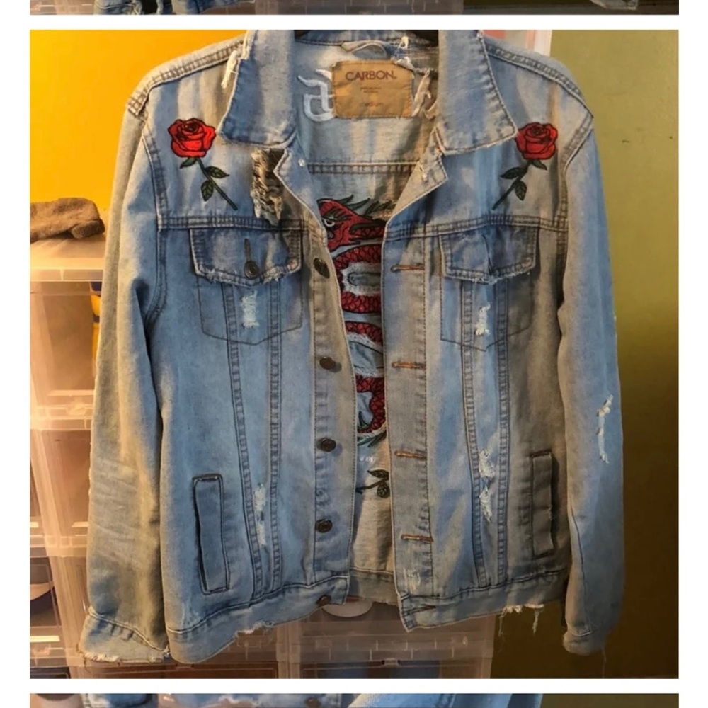 Designer Savage Distressed Denim Jacket